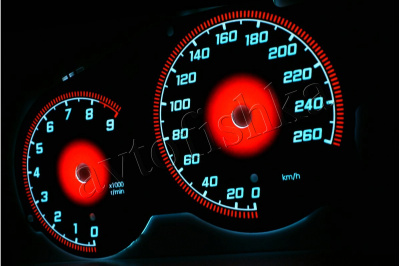 Toyota Celica VII светодиодные шкалы (циферблаты) на панель приборов - дизайн 2