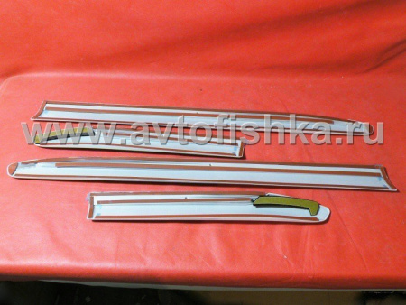 Toyota Land Cruiser 200, Lexus LX570 (08-) накладки на двери, молдинги белый перламутр (070) с хромом, дизайн Lexus, комплект 4 шт.