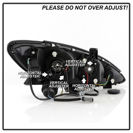 Toyota Camry 30 (01-06) фары передние линзовые хромированные, со светящимися ободками и DRL