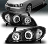 Nissan Maxima QX III A33 (00-06) фары передние линзовые черные, со светящимися ободками, комплект 2 шт.