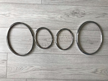 Mercedes E W210 (95-02) декоративные накладки на передние фары, хромированные кольца, комплект 4 шт.