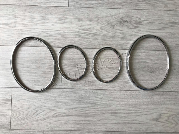 Mercedes E W210 (95-02) декоративные накладки на передние фары, хромированные кольца, комплект 4 шт.