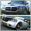 Dodge Magnum (05-08) фары передние линзовые черные, со светящимися ободками и светодиодной подсветкой, комплект 2 шт.