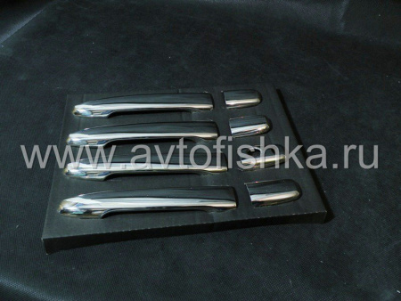 Mitsubishi Outlander XL, Peugeot 4007, Citroen C-crosser накладки на ручки дверей, из нержавеющей стали, под сенсор KOS, комплект 4 шт.