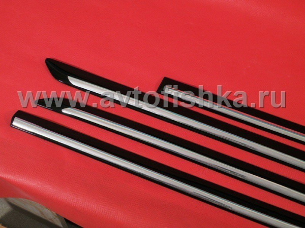 Toyota Camry V40 (06-) молдинги на двери боковые с хромированными вставками, черные, комплект 4 шт.