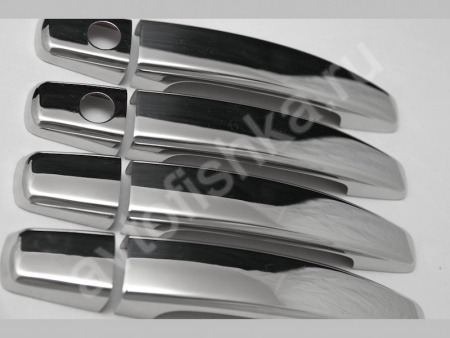 Chevrolet Aveo (2006-) накладки на ручки дверей из нержавеющей стали, комплект 4 шт.