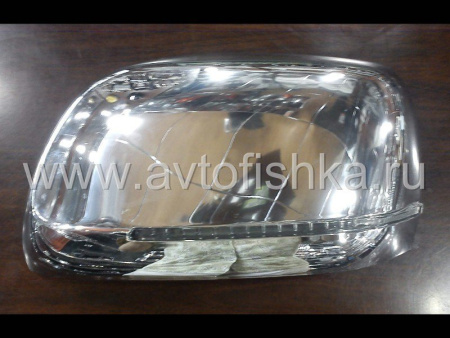 Toyota Land Cruiser 200, Lexus LX 570 (08-) корпуса боковых зеркал хромированные со светодиодными поворотниками, комплект 2 шт.