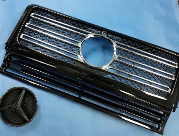 Mercedes G-class W463 (1989-2013) решетка радиатора, дизайн G500, черная