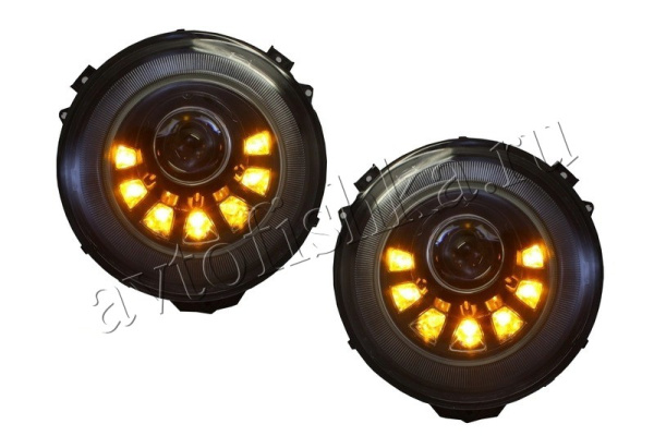 Mercedes G-Klasse (2007-2018) фары передние (черные) Mansory 7 диодов