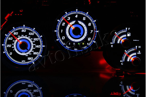 Toyota Supra MK4 светодиодные шкалы (циферблаты) на панель приборов - дизайн 1