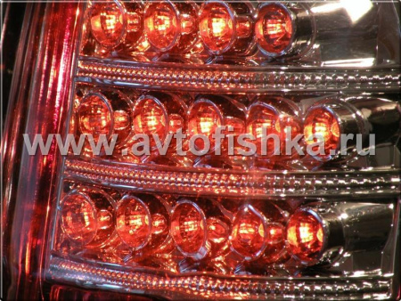Toyota Land Cruiser Prado 120 (02-) фонари задние светодиодные вишневые с хромом, комплект 2 шт.