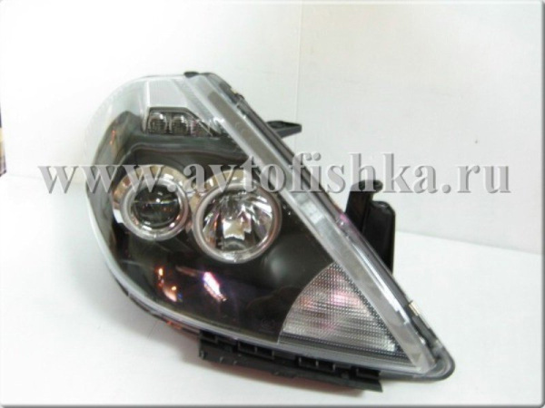 Nissan Tiida (04-) фары передние линзовые черные, комплект 2 шт.