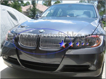 BMW 3 E90 (05-) решетка радиатора из полированног алюминия, комплект 2 шт.