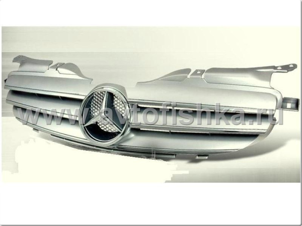 Mercedes SLK R170 (98-04) решетка радиатора 3 ламели, дизайн SL, серебристая