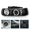 Chevrolet Tahoe C10 (1999-2006) черные передние фары со светящимися ободками, тюнинг