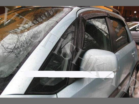 Дефлекторы боковых окон 4 части темные Suzuki SX4 хэтчбек 2006-2013