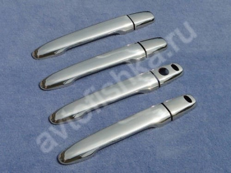 Mitsubishi Outlander (2012-) накладки на ручки дверей с чипом из нержавеющей стали, 4 шт.