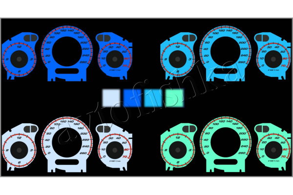 Mercedes W211 E, CLK, CLS светодиодные шкалы (циферблаты) на панель приборов - дизайн 3