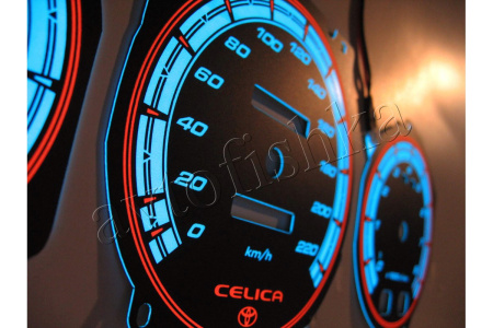 Toyota Celica V 1989-1993 светодиодные шкалы (циферблаты) на панель приборов