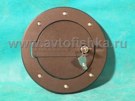 Hummer H3 (05-) крышка лючка бензозаливной горловины, с замком и логотипом "HUMMER", черная