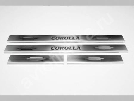 Toyota Corolla (2002-) накладки на пороги из нержавеющей стали, 4 шт.
