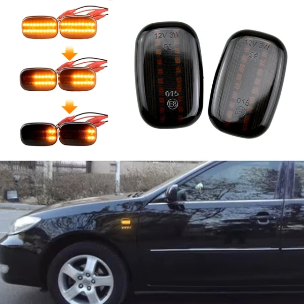 Toyota Corolla (98-04), Carina E (92-97), RAV4 (94-04) светодиодные повторители поворотов в крыло, динамичные