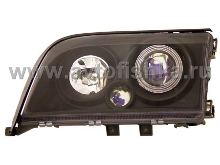 Mercedes S W140 (92-99) фары передние линзовые черные, комплект 2 шт.