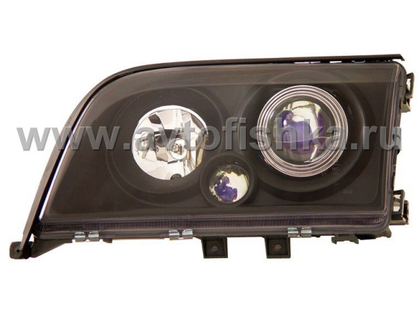 Mercedes S W140 (92-99) фары передние линзовые черные, комплект 2 шт.