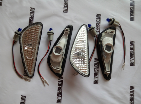 Nissan Maxima QX III A33 (00-) фонари габаритные хрустальные на передний и задний бамперы, комплект 4 шт.