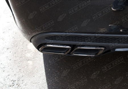 Mercedes-Benz C-Klasse W205 2014 - 2018 Диффузор заднего бампера 6.3 AMG черный с черными насадками