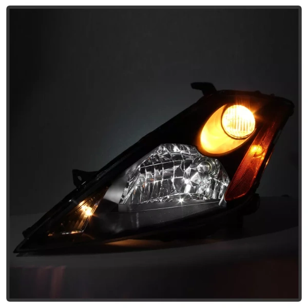 Nissan Murano Z50 (2003-2008) черные передние тюнинговые фары, комплект 2 шт.