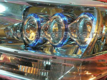 Toyota Land Cruiser 200 (08-) фары передние линзовые голубые, под корректор, дизайн LS600h, по заказу MidWest, комплект 2 шт.
