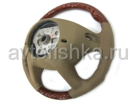 Mercedes W221, W216 (05-08) руль, дизайн AMG, бежевая кожа - светлое дерево орех