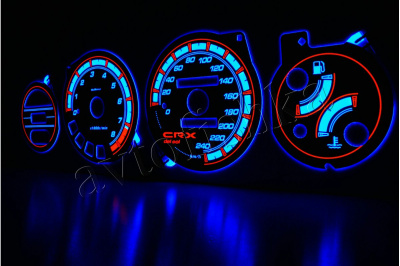 Honda CRX Del Sol светодиодные шкалы (циферблаты) на панель приборов - дизайн 2