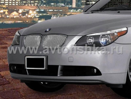 BMW 5 E60 03- решетка радиатора, сетка из полированной нержавеющей стали, вставки 2 шт.