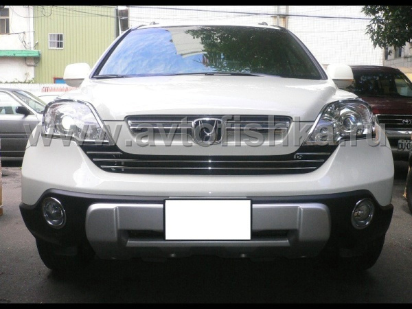 Honda CR-V (06-) пластиковая накладка на передний бампер, защита передняя - кенгурин