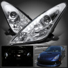 Toyota Celica 2000-2005 фары передние линзованные хромированные, с DRL ходовыми огнями