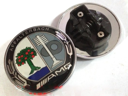 Mercedes W163, W164, W166 заглушка на капот вместо штатной звезды, с цветным логотипом AMG Affalterbach, 55 мм.