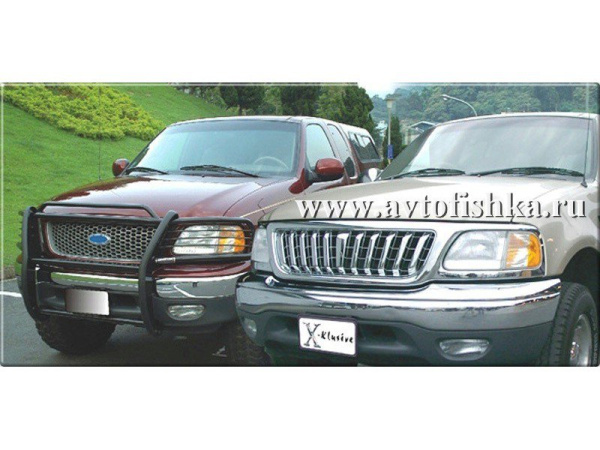 Ford Expedition 1 (99-03) решетка радиатора хромированная, вертикальный дизайн.