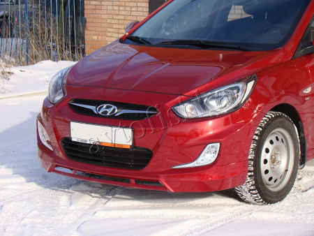 Hyundai Solaris (10 – 13) юбка переднего бампера №2