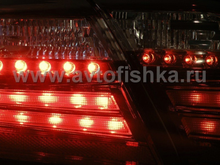 Toyota Camry V40 (06-11) фонари задние светодиодные темные красно-хромированные, дизайн Lexus, комплект лев.+прав.