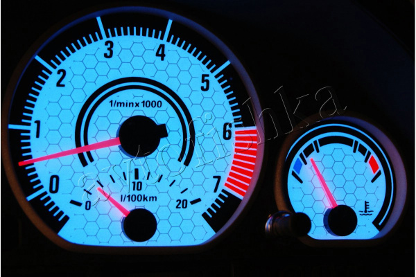 BMW E46 светодиодные шкалы (циферблаты) на панель приборов - дизайн 3