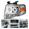 Ford Expedition (07-) фары передние линзовые хромированные, со светящимися ободками и светодиодной подсветкой, комплект 2 шт.