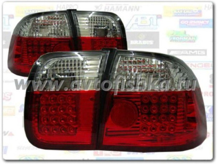Honda Civic (96-98) 4 дв. седан фонари задние светодиодные красно-хромированные, комплект 2 шт.