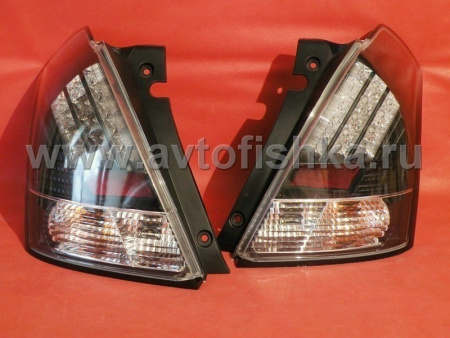 Suzuki Swift (04-) фонари задние светодиодные черно-хромированные, комплект 2 шт.