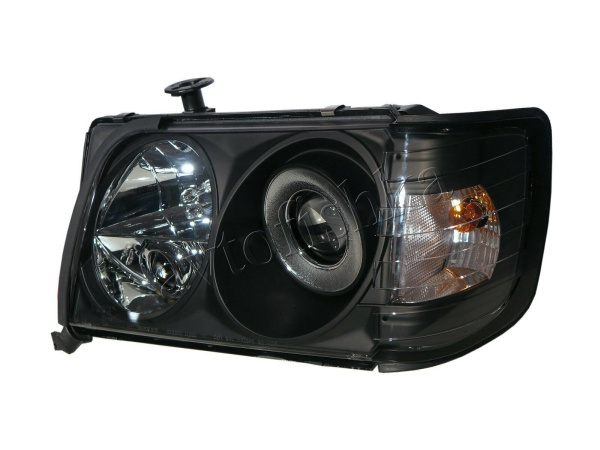 Mercedes E W124 (93-95) фары линзовые черные, с объединенными поворотниками