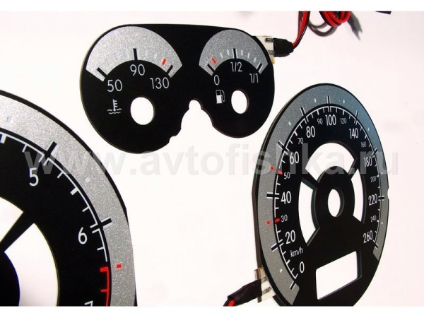 Volkswagen Passat B5 (type 3BG) (00-05) светящиеся шкалы приборов - накладки на циферблаты панели приборов, дизайн № 1
