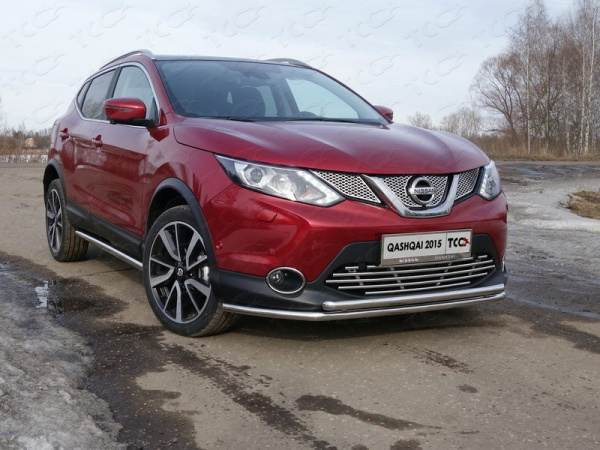 Nissan Qashqai (14–) Защита передняя нижняя (двойная) 42,4/42,4 мм (Сборка РФ)