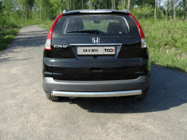 Honda CR-V (12–) Защита задняя центральная (овальная) 75х42 мм
