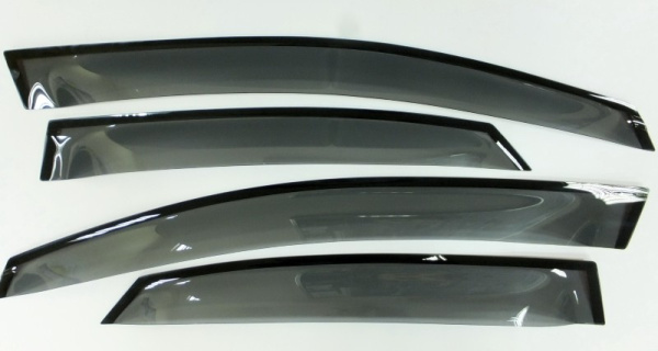 Lexus NX (14–) Дефлекторы боковых окон с логотипом, дымчатые, OEM стиль